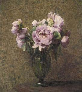 Henri Fantin-Latour Glazen vaas met pioenen. oil painting picture